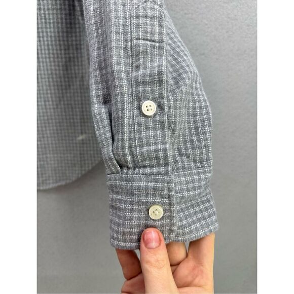 UGG Mens Gray White Check Plaid Long Sleeve Flannel Button Up Shirt Size Medium - Picture 3 of 8